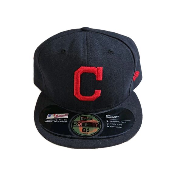 Cleveland Indians MLB New Era Authentic On-Field 59FIFTY Fitted Hat Navy 8 3/4 - Picture 1 of 7
